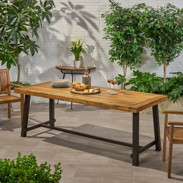 Very Narrow Outdoor Dining Table : The rustic reclaimed teak table is